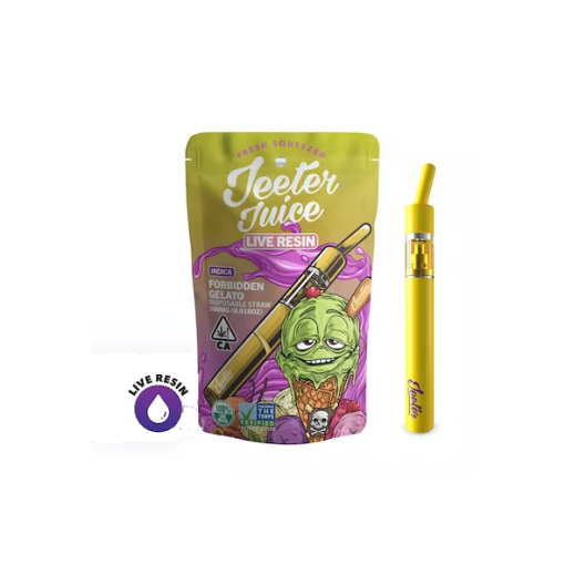 Jeeter Juice Disposable Live Resin Straw Forbidden Gelato b2t1 l0